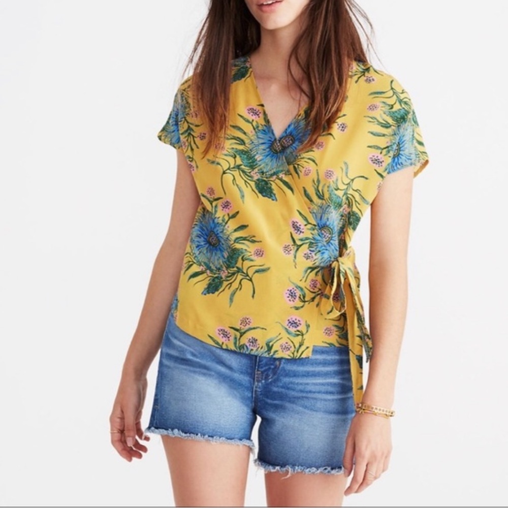 Madewell Silk Wrap Top